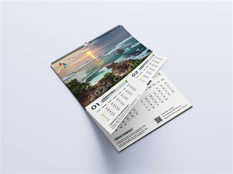 Free monthly wall calendar template design for 2022, 2023, 2024, 2025