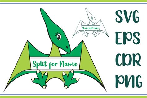 Download Free Pteranodon Split for Name SVG Commercial Use DXF Files