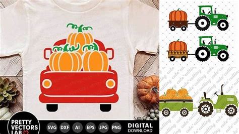 Download Free Pumpkin Delivery Tractor Files For Crafts