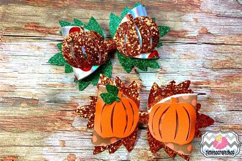 Download Free Pumpkin Hair bow template SVG, DXF, PDF with DIY tutorial DXF Files