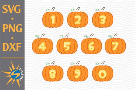 Download Free Pumpkin Numbers SVG, PNG, DXF Digital Files Include Cut Files