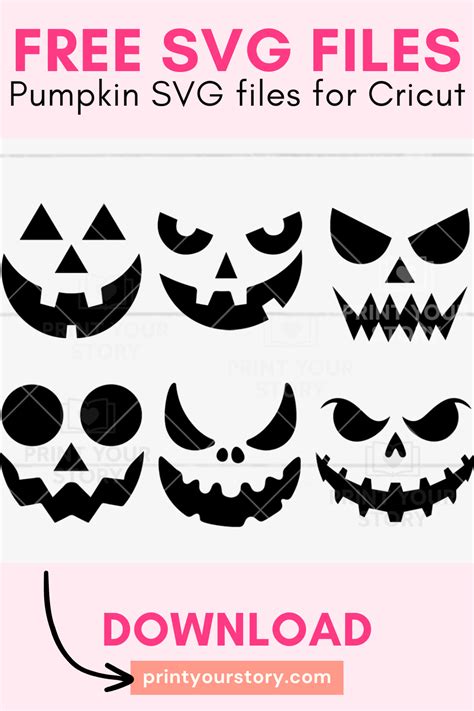 Download Free Pumpkin faces Files For Crafts