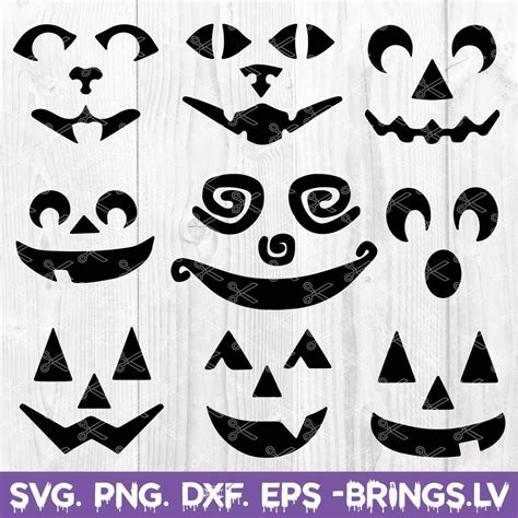 Download Free Pumpkin faces Silhouette DXF Files