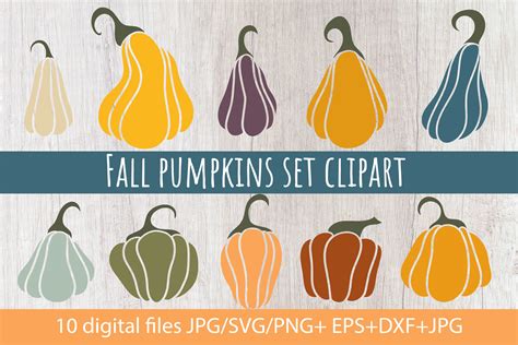 Download Free Pumpkins set of 18 Commercial Use DXF Files