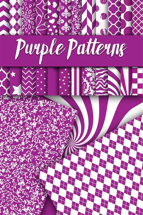 Download Free Purple Patterns Digital Paper for Cricut Machine