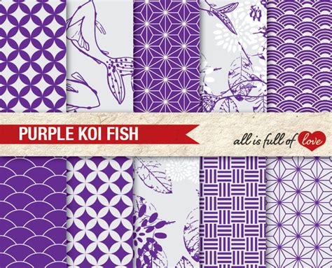 Download Free Purple Patterns Koi Fish Background Kit Commercial Use