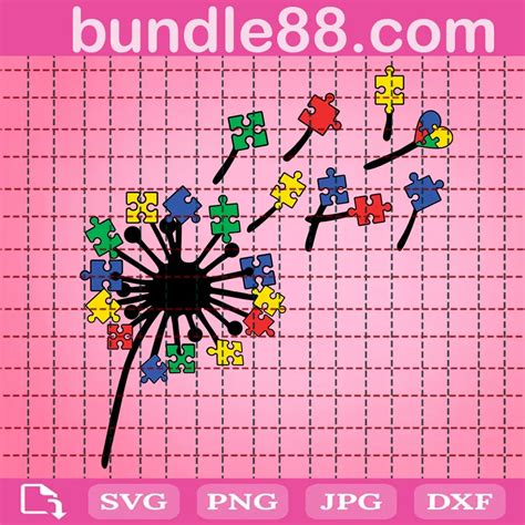 Download Free Puzzle Autism Dandelions Autism DXF Files