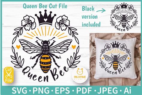 Download Free Queen Bee cut file Cut Files