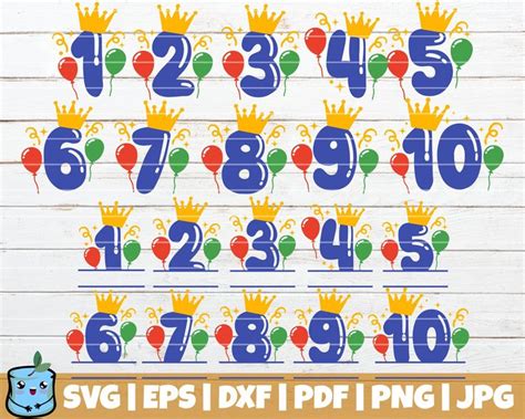 Download Free Queen Birthday Numbers SVG Bundle Commercial Use