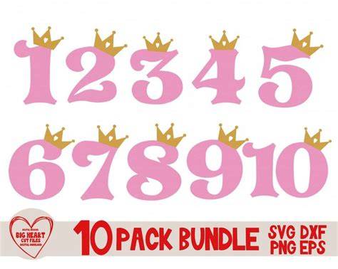 Download Free Queen Birthday Numbers SVG Bundle Cut Files