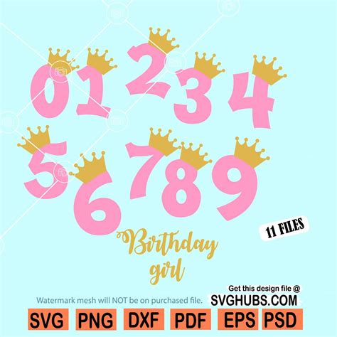 Download Free Queen Birthday Numbers SVG Bundle Files
