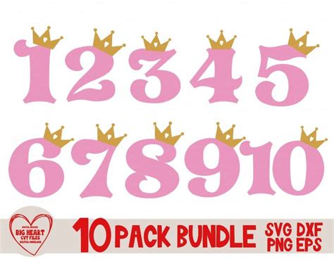 Download Free Queen Birthday Numbers SVG Bundle Printable