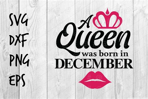 Download Free Queen Born in December SVG Commercial Use Free PSD Mockups