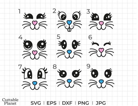 Download Free Rabbit Face SVG / DXF / PNG Files Commercial Use
