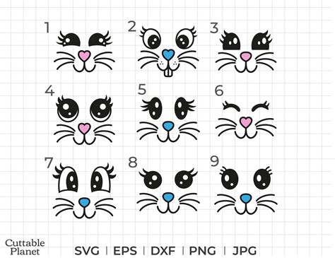 Download Free Rabbit Face SVG / DXF / PNG Files Commercial Use For Crafts