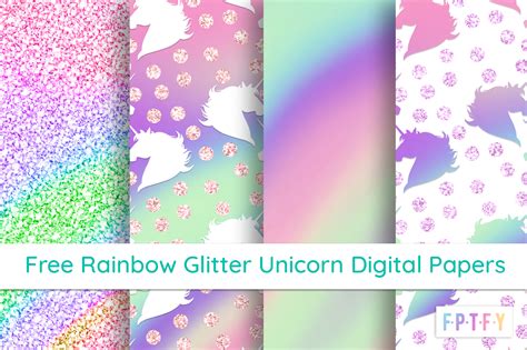 Download Free Rainbow Glitter Digital Paper Textures Files