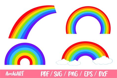 Download Free Rainbow SVG Clipart Printable Commercial Use DXF Files