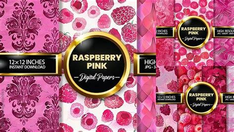 Download Free Raspberry Champagne II Pattern Digital Background Papers Files Free PSD Mockups