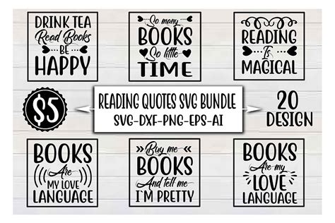 Download Free Reading Quotes SVG Bundle DXF Files