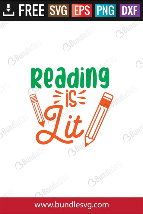 Download Free Reading is lit SVG Cut File Files