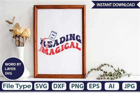 Download Free Reading is magical SVG Cut File Files DXF Files