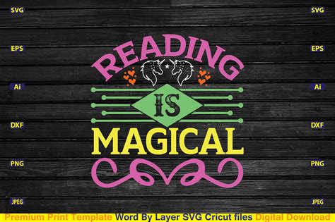 Download Free Reading is magical SVG Cut File Files Free PSD Mockups