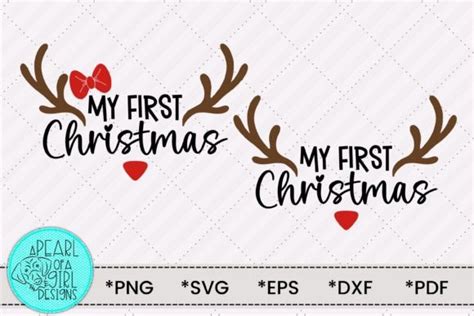 Download Free Reindeer First Christmas Cut File SVG JPEG Files