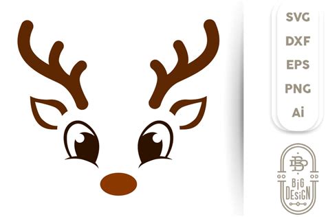 Download Free Reindeer face design Cut Files