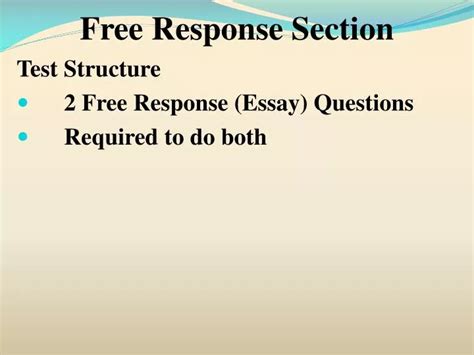 Free Response Section