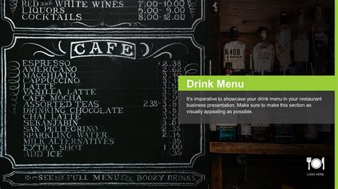 Free Restaurant Drink Menu PowerPoint Slide Templates | SlideStore