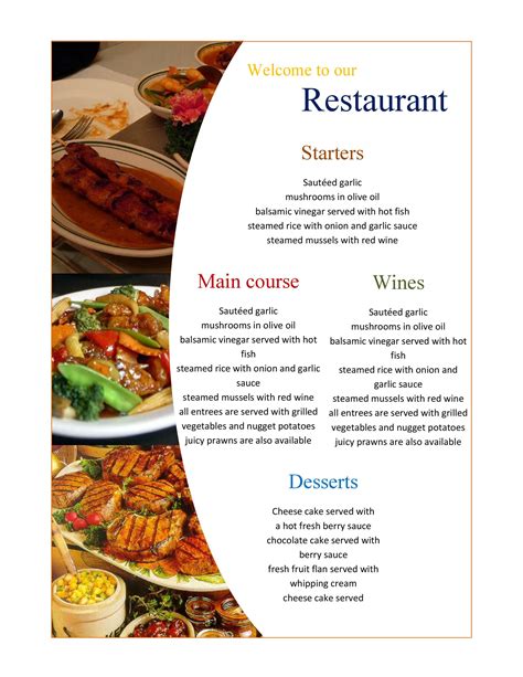 Free Restaurant Menu #27537 | 26 Free Restaurant Menu Templates by SageFox.