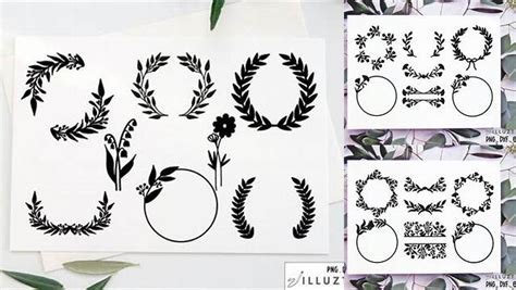 Download Free Restaurant Menu Design Wreath Set Cut Files