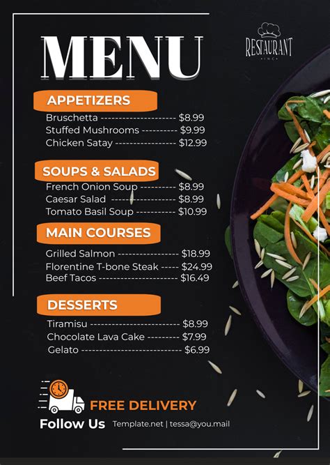 Download Free Restaurant Menu Design Wreath Set Printable