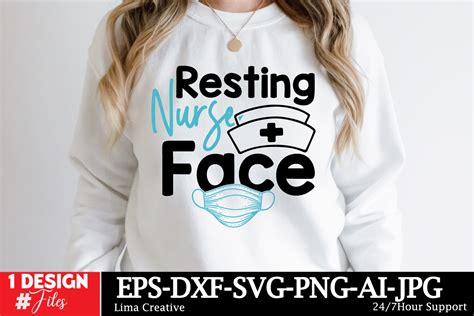 Download Free Resting Nurse Face SVG Cut File Files