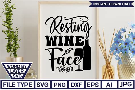 Download Free Resting Wine Face SVG Cut File Files Free PSD Mockups