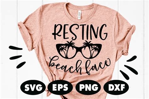 Download Free Resting beach face svg Cut Files