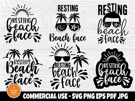 Download Free Resting beach face svg Printable