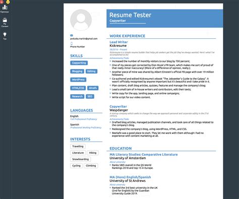 Free Resume Building Websites