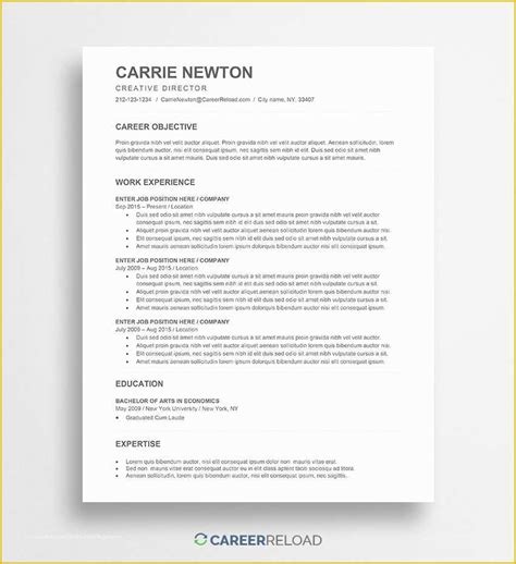 Free Resume Templates 2018