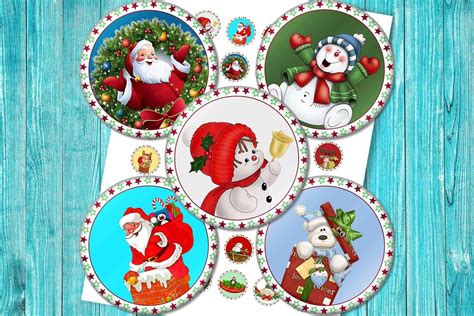 Download Free Retro Christmas Digital Collage Sheet For Crafts