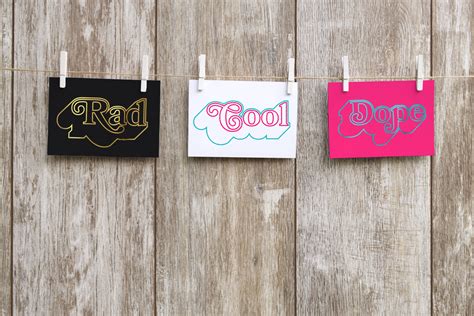 Download Free Retro Slang Words | SVG | PNG | DXF Cameo