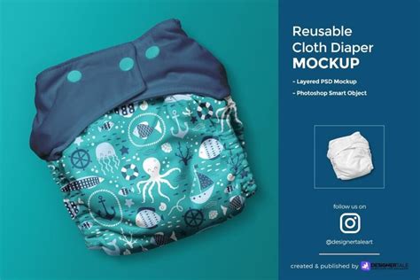 Download Free Reusable Cloth Diaper Mockup Set PSD Templates Object Mockups Free PSD Mockups