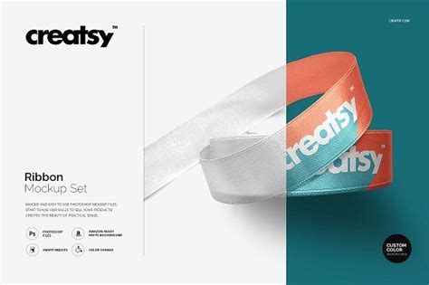 Download Free Ribbon Mockup Set PSD Templates Object Mockups Images