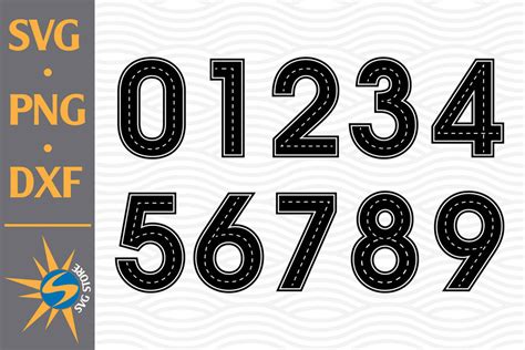 Download Free Road Numbers SVG, PNG, DXF Digital Files Include For Crafts