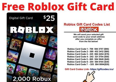 Free Robux Gift Card Codes Generator