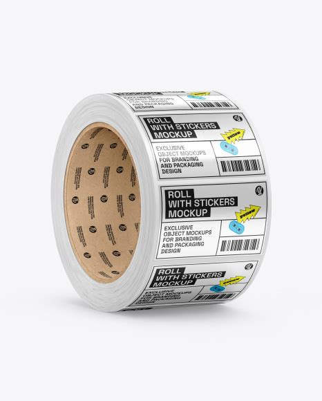 Download Free Roll with Metallic Stickers Mockup PSD Generator PSD Files