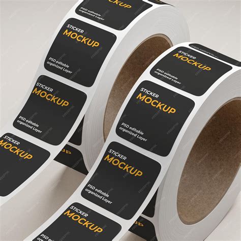 Download Free Roll with Metallic Stickers Mockup PSD PSD Yellowimages PSD Files
