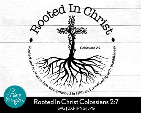 Download Free Rooted In Christ Colossians 2:7 Jesus Commercial Use DXF Files