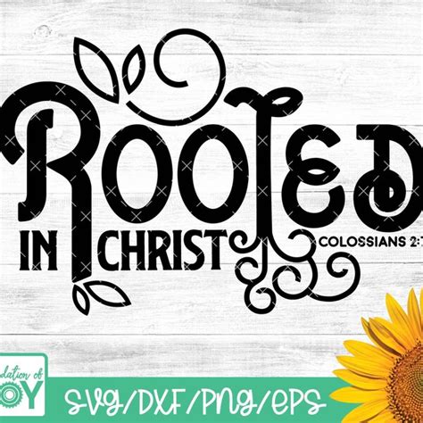 Download Free Rooted In Christ Colossians 2:7 Jesus DXF Files