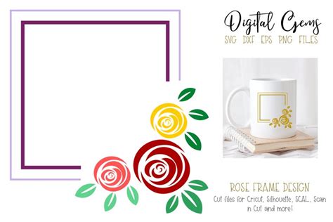 Download Free Rose Frame SVG / DXF / EPS Files Commercial Use DXF Files